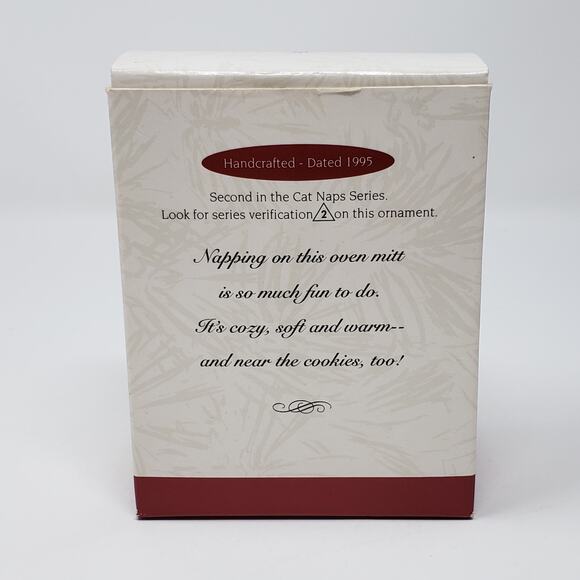 1995 Hallmark Cat Naps #2 Handcrafted Keepsake Clip-On Holiday Ornament - Picture 2 of 9